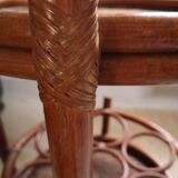 Rattan castor trolley