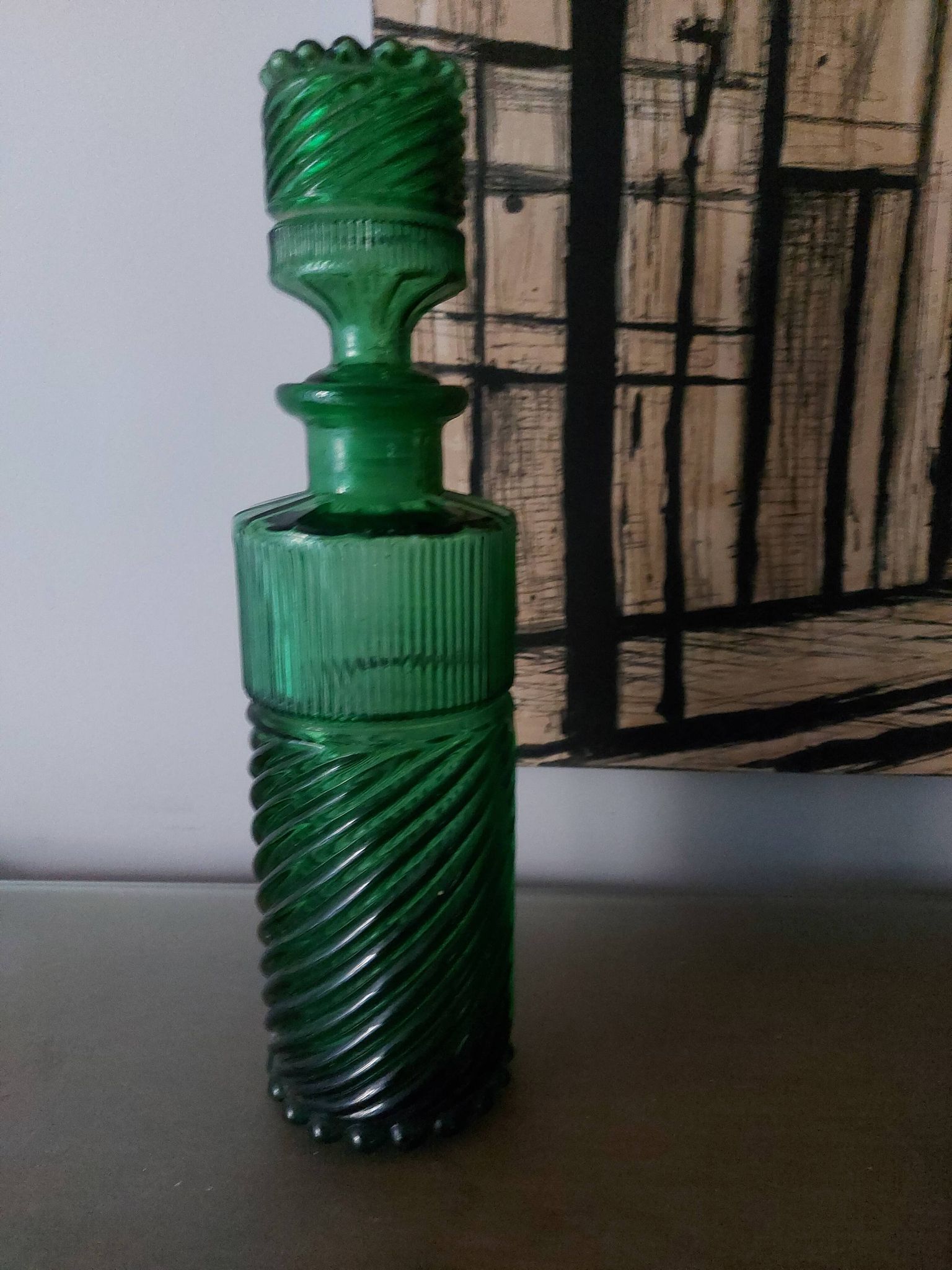 Italian vintage glass bottle