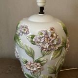 Chaumette Model Hortensias Lamp Base - Barbotine H 40 cm