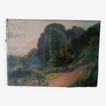 Peinture à l'huile sur toile impressionniste France 19ème siècle
