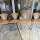 Set of 4 Linda armchairs by Arrben in camel leather with a chrome frame.