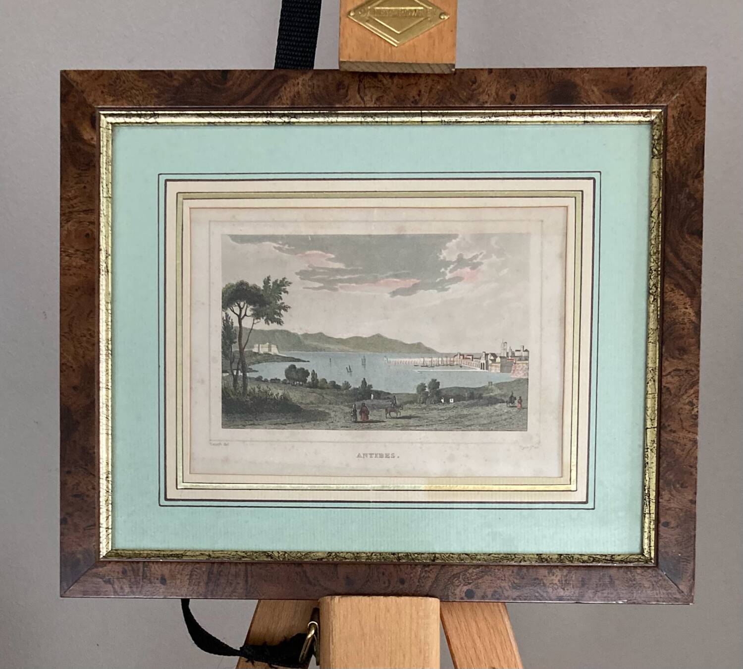 Tableau, gravure paysage à ANTIBES époque XIXe