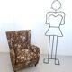 Fauteuil en tissu floral marron de haute qualité, attribué à Paolo Buffa, Italie