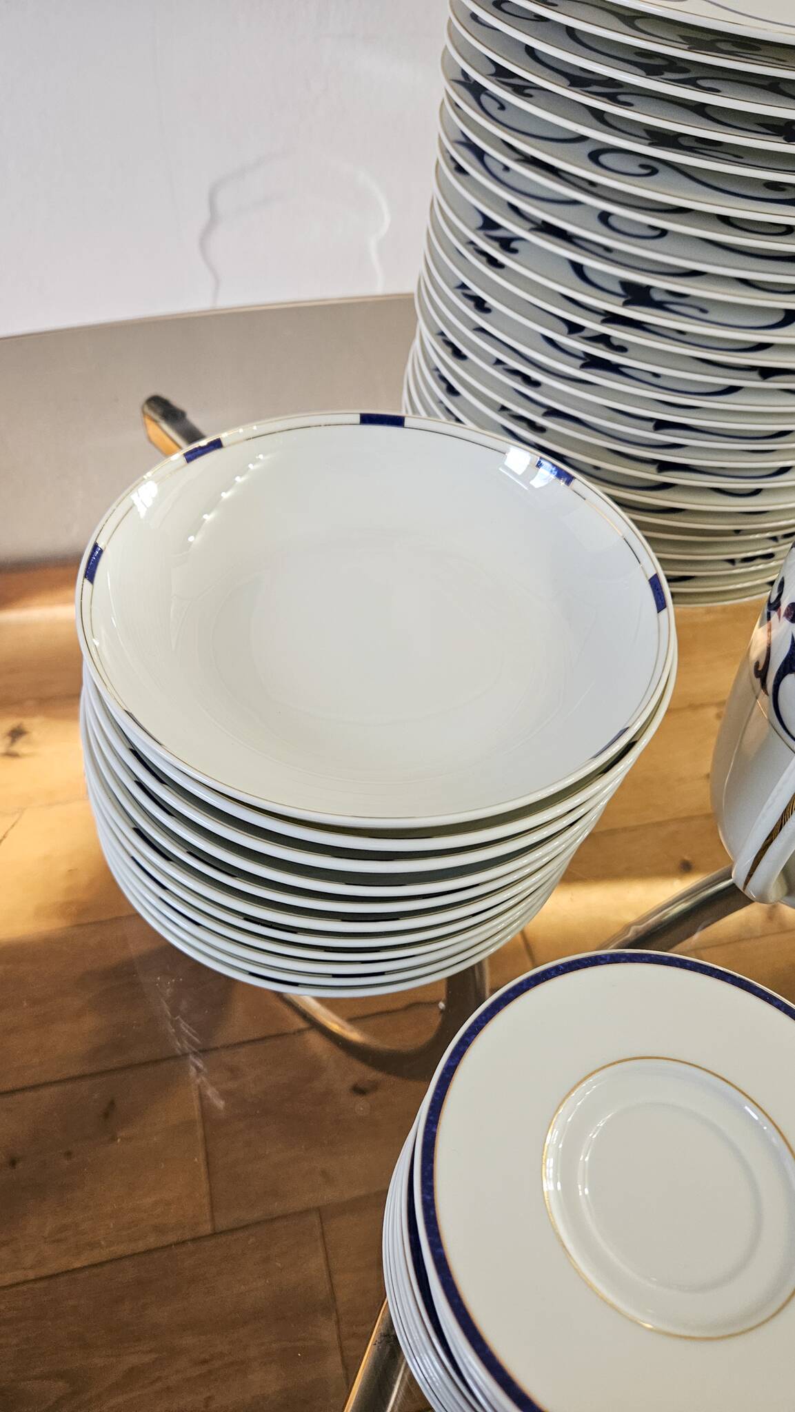 Limoges porcelain service Letang Remy, Odessa Pearl China collection.