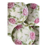 6 old plates in floral slip