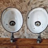 Pair of vintage black enameled metal wall sconces adjustable