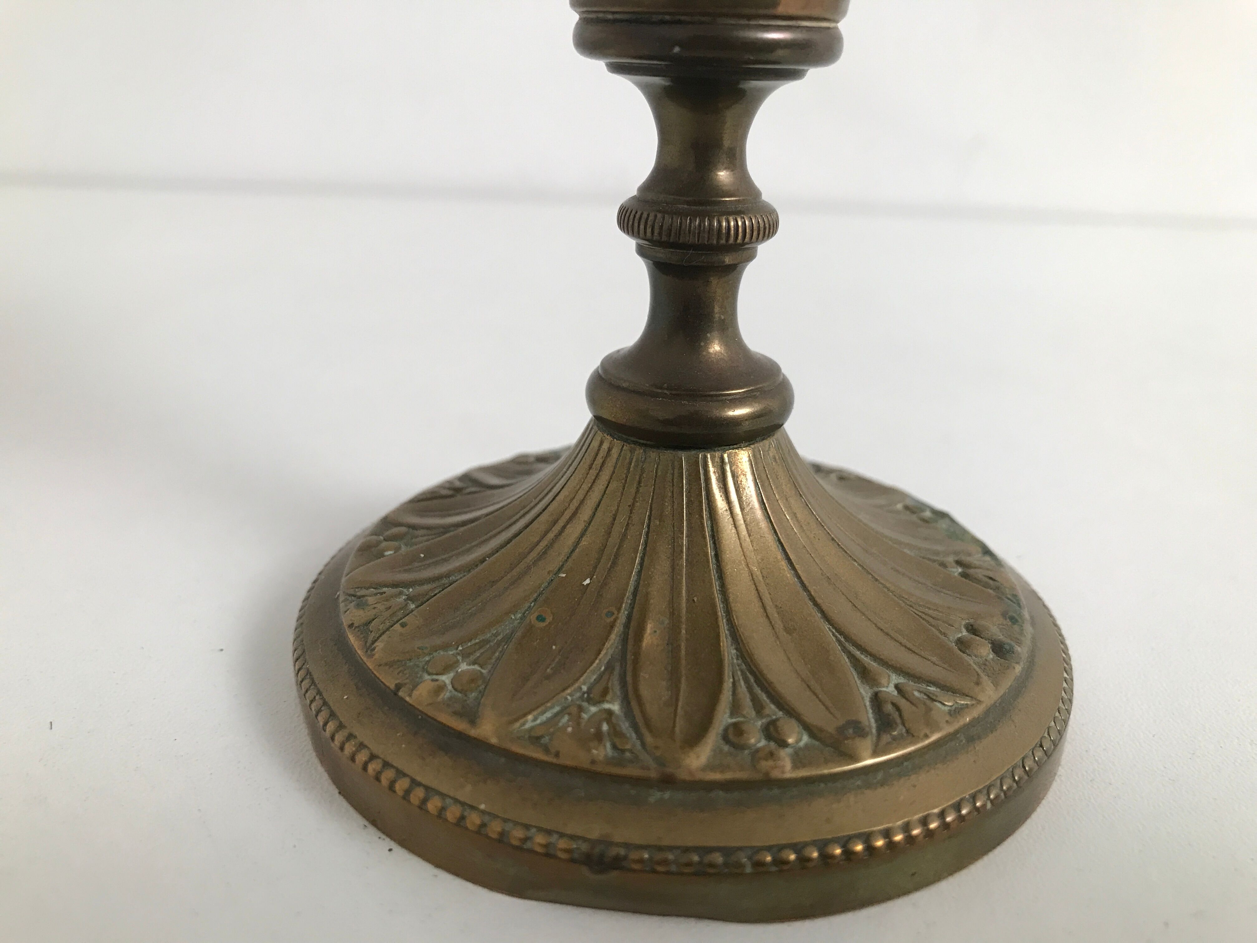 Copper and brass oil lamp