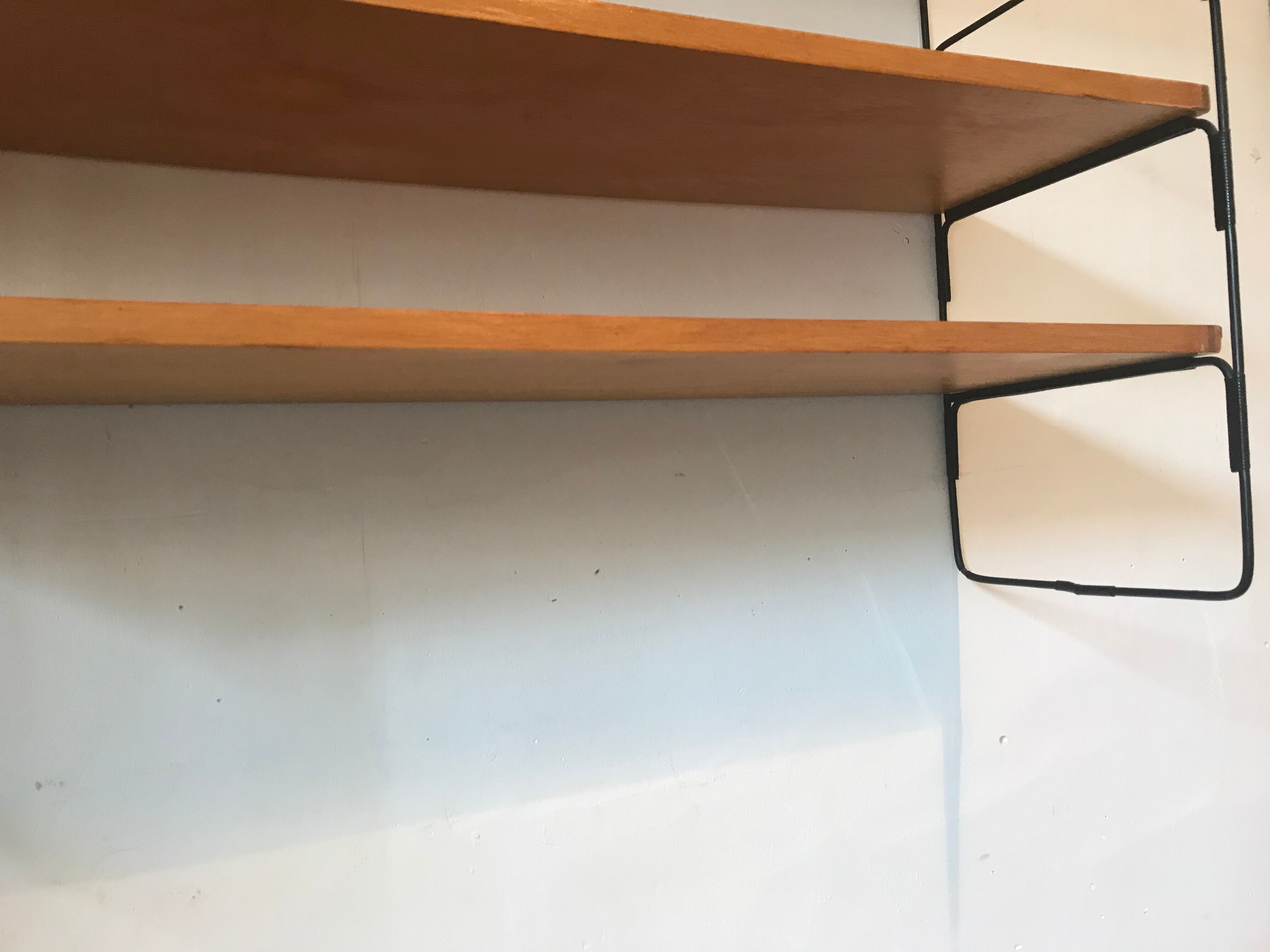 Vintage thong shelf wood and metal