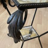 side table pedestal table wrought iron plant holder