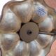 Large gilded brass lamp with white porcelain fleur-de-lis decoration