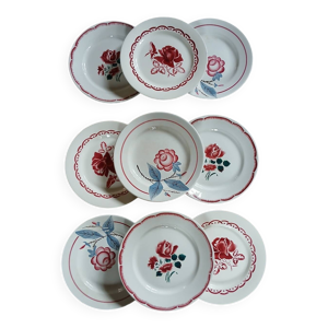 9 assiettes plates anciennes
