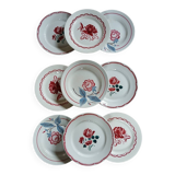 9 mismatched antique dinner plates