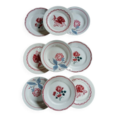 9 assiettes plates anciennes dépareillées 