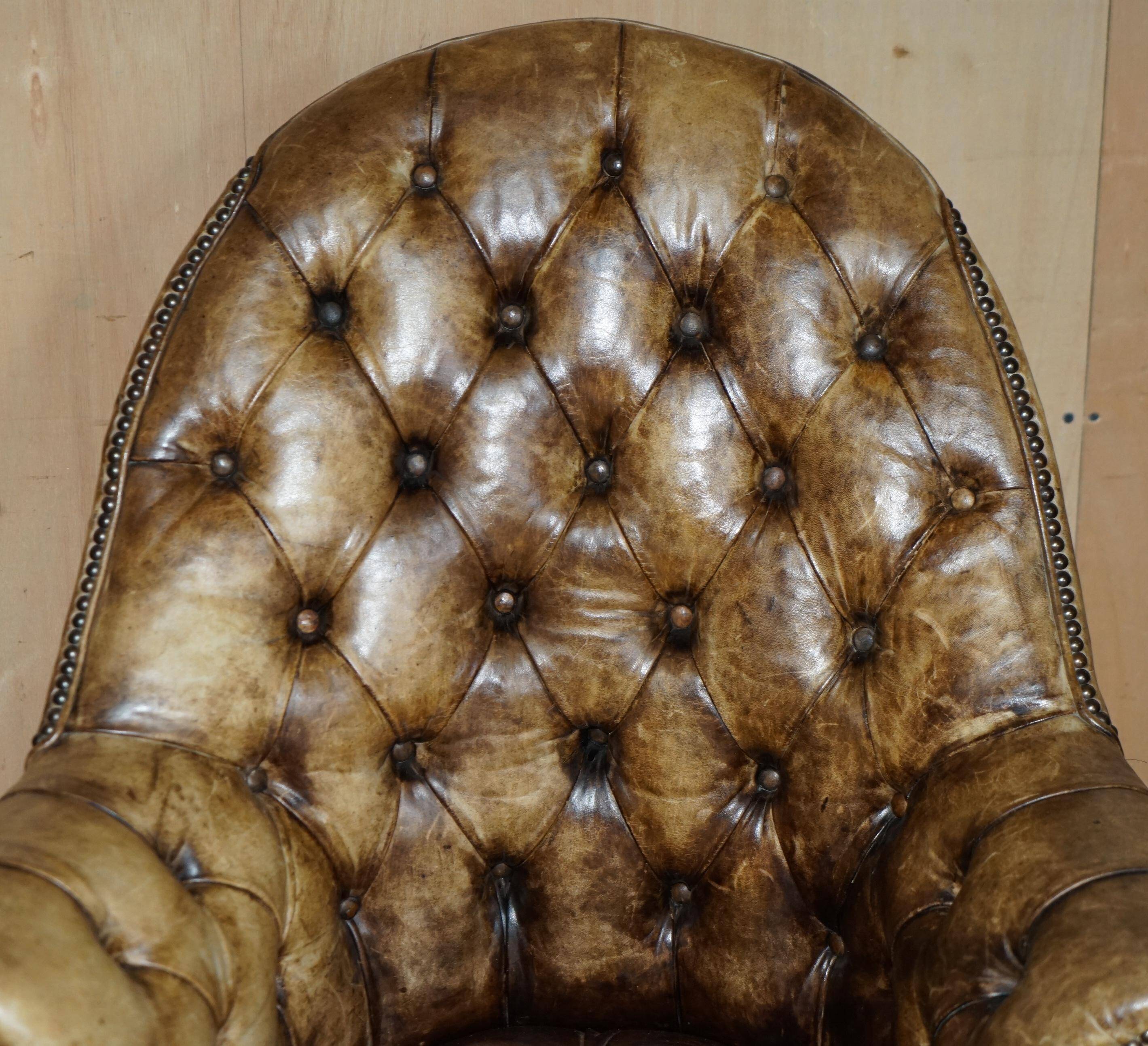 Chesterfield executive armchair in aniline leather