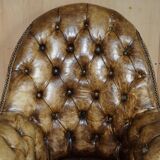 Chesterfield executive armchair in aniline leather