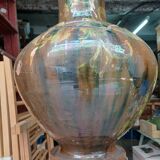 Large ceramic vase on a column, 1.49 meters tall, circa 1900, in its original condition.