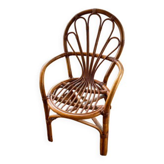 Wicker rattan armchair