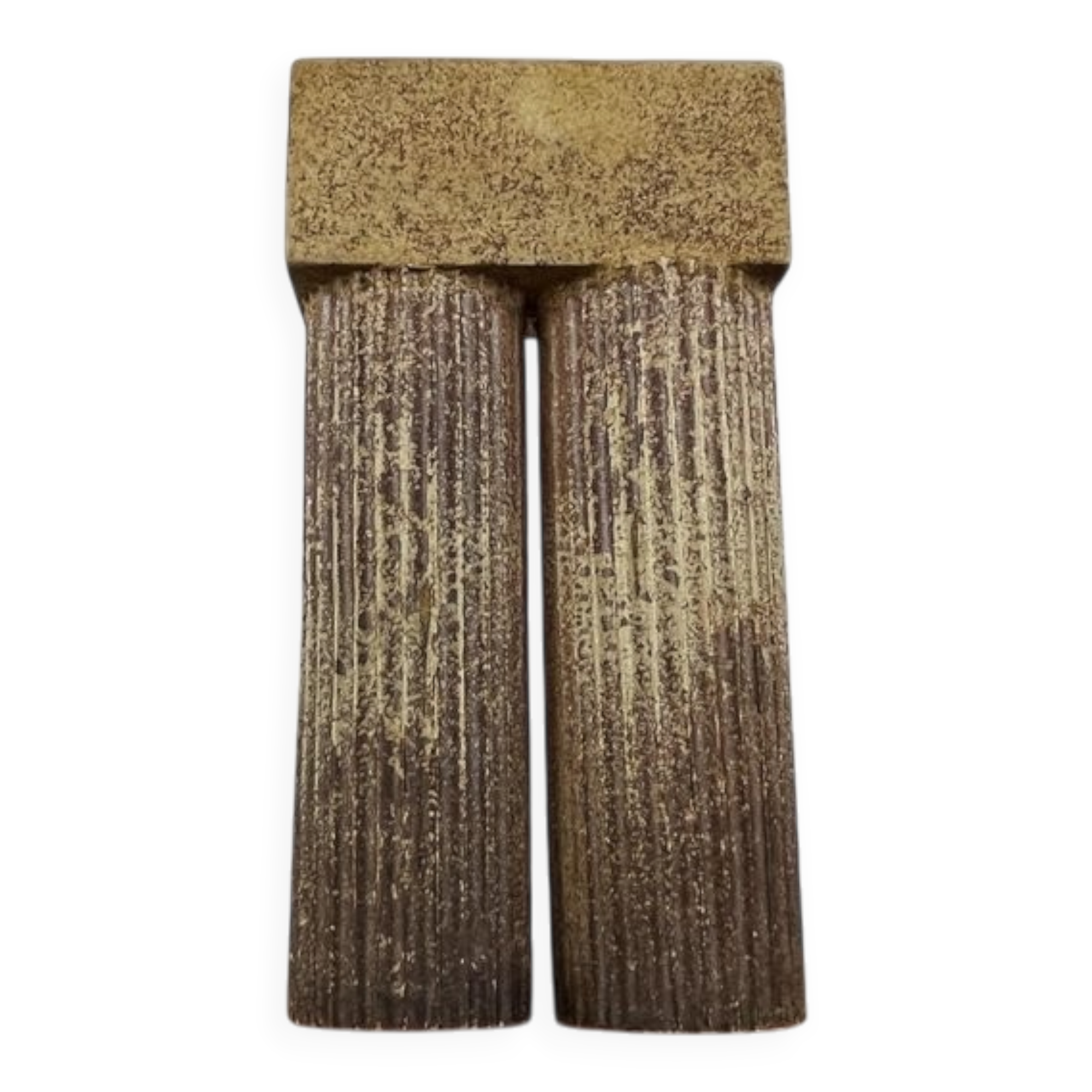 Klaus Lehmann, postmodern brutalist German pottery, sculpted column vase, 1981, ceramic