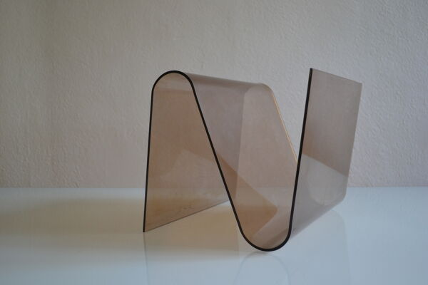 Porte revue moderniste pop space age plexiglas fume vintage annees 70