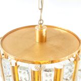 Mid-Century Scandinavian Glass & Brass Chandelier by Carl Fagerlund for Lyfa & Orrefors, 1960s