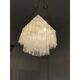 Plafonnier "Tronchi" contemporain transparent en verre de Murano de style Venini carré Spoutnik