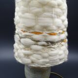 Pair of bedside lamps in stoneware and wool lampshades - Vintage around 1970