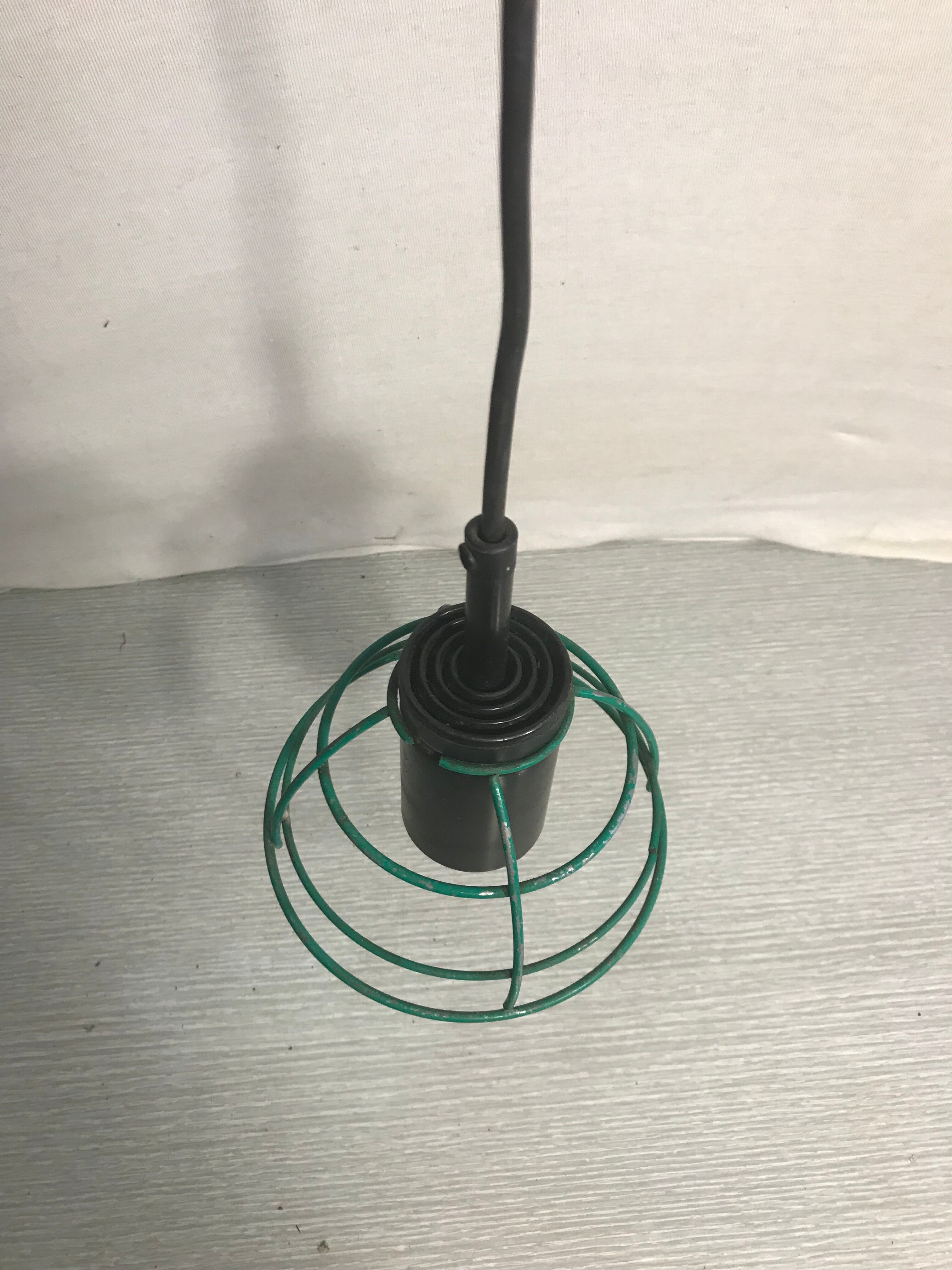 Old black metal hnaging green frame 70 vintage years