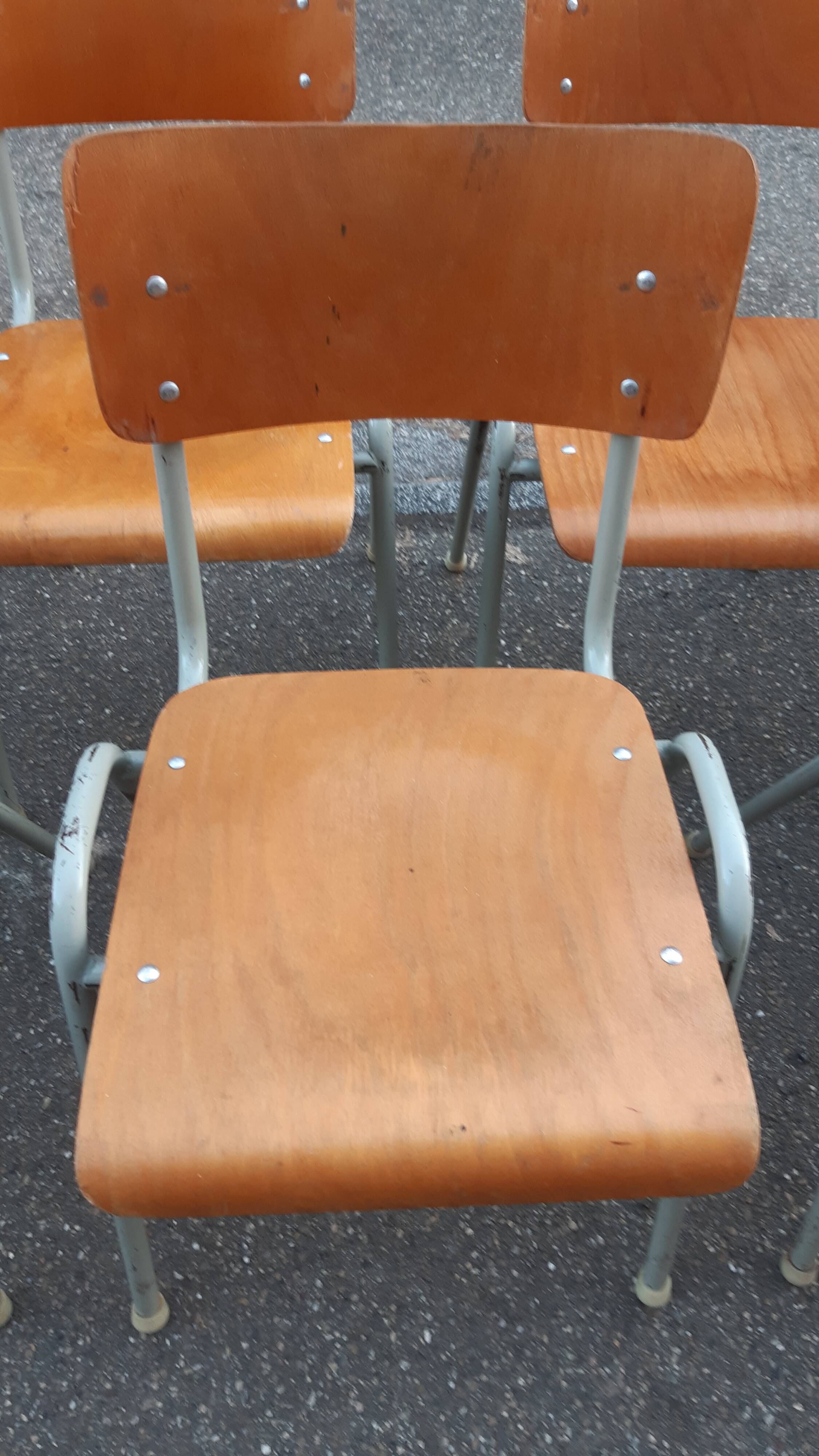 Set of 12 vintage industrial chairs