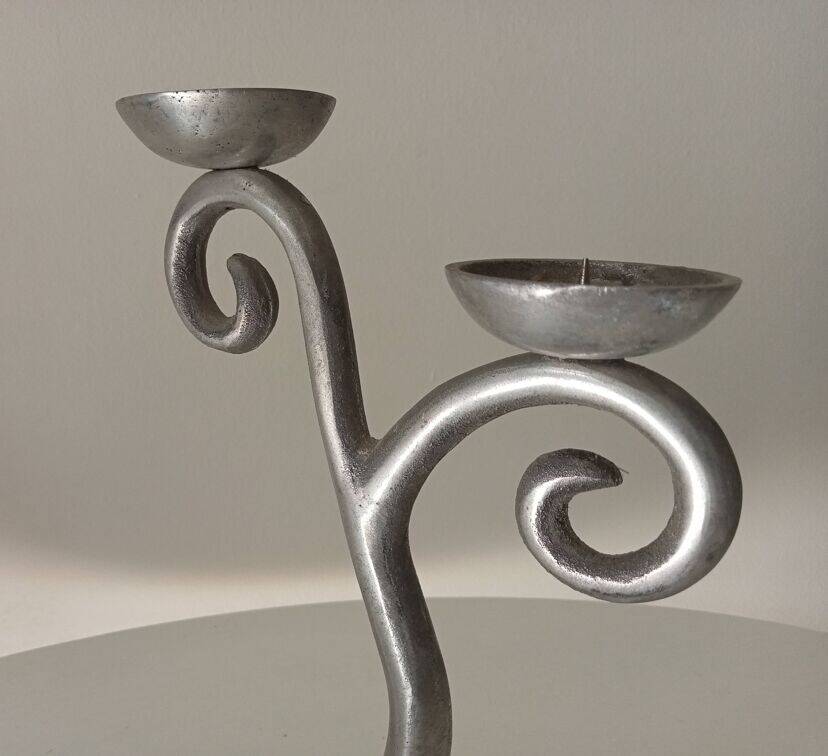 Vintage chandelier in solid aluminium