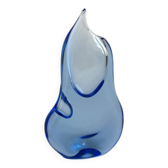 Blue Vase by J. Crvcek Bohemian Glass, 1960s