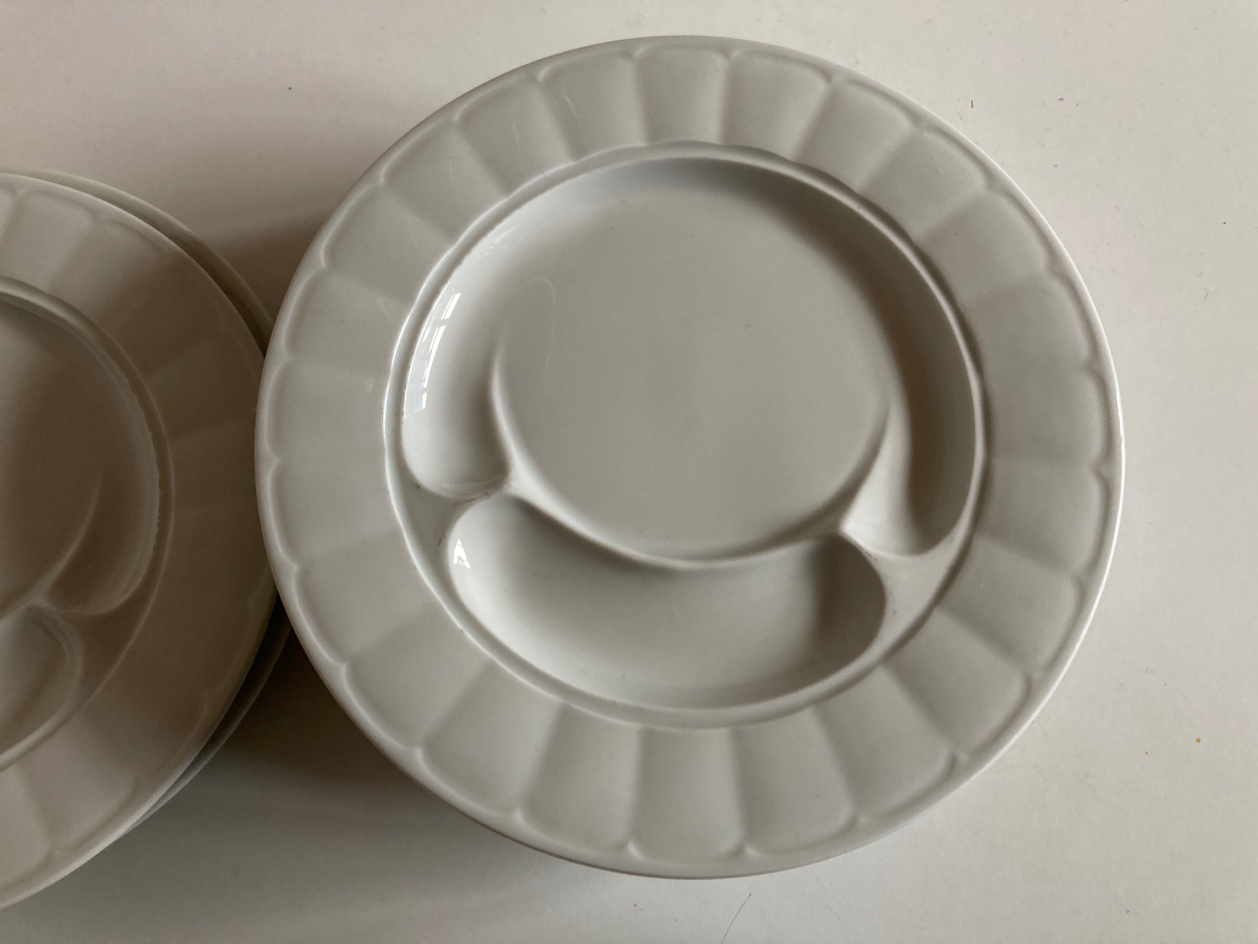 Set of 6 porcelain asparagus plates 1960