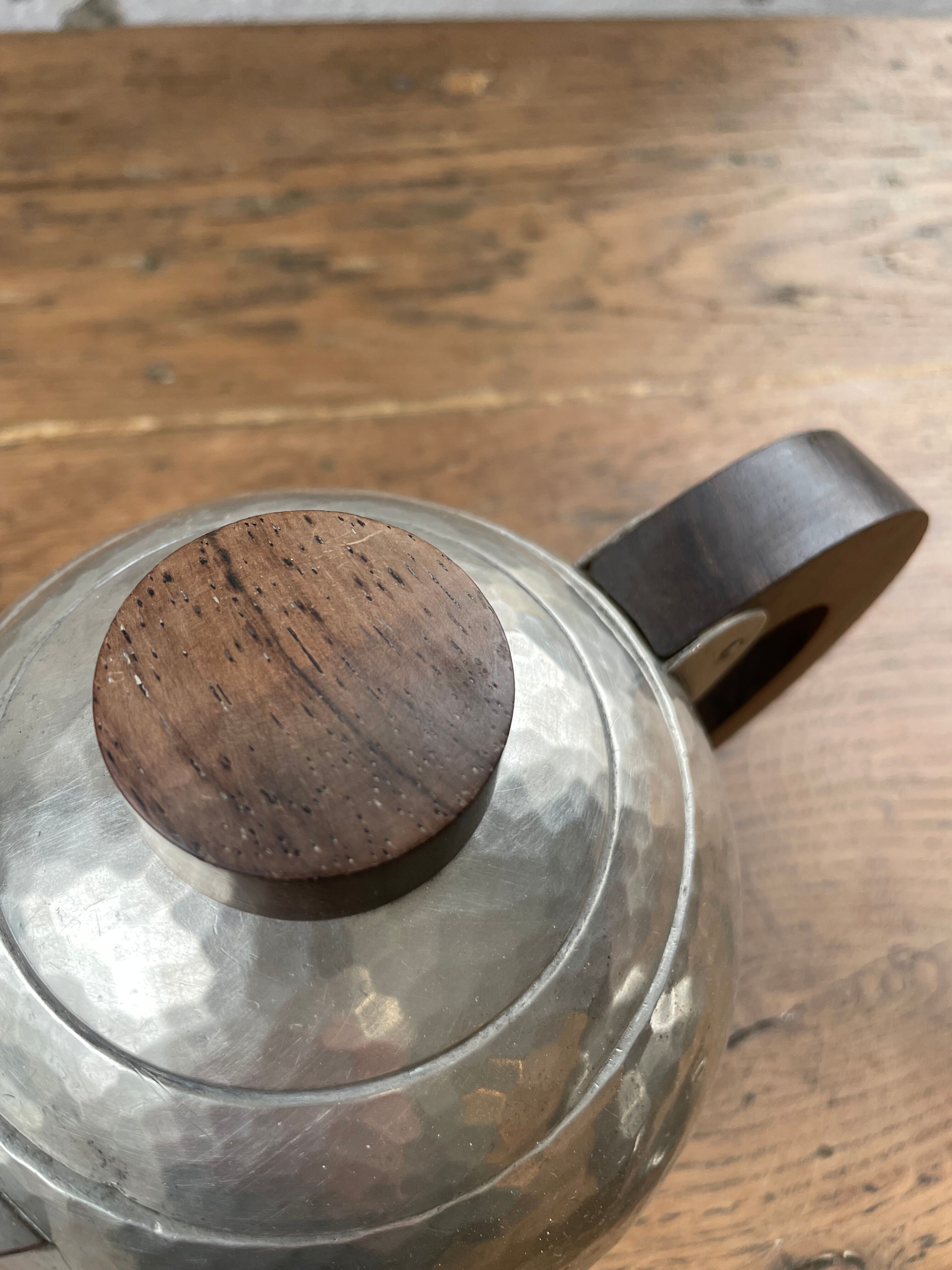 René Delavan Art Deco Pewter Teapot Set