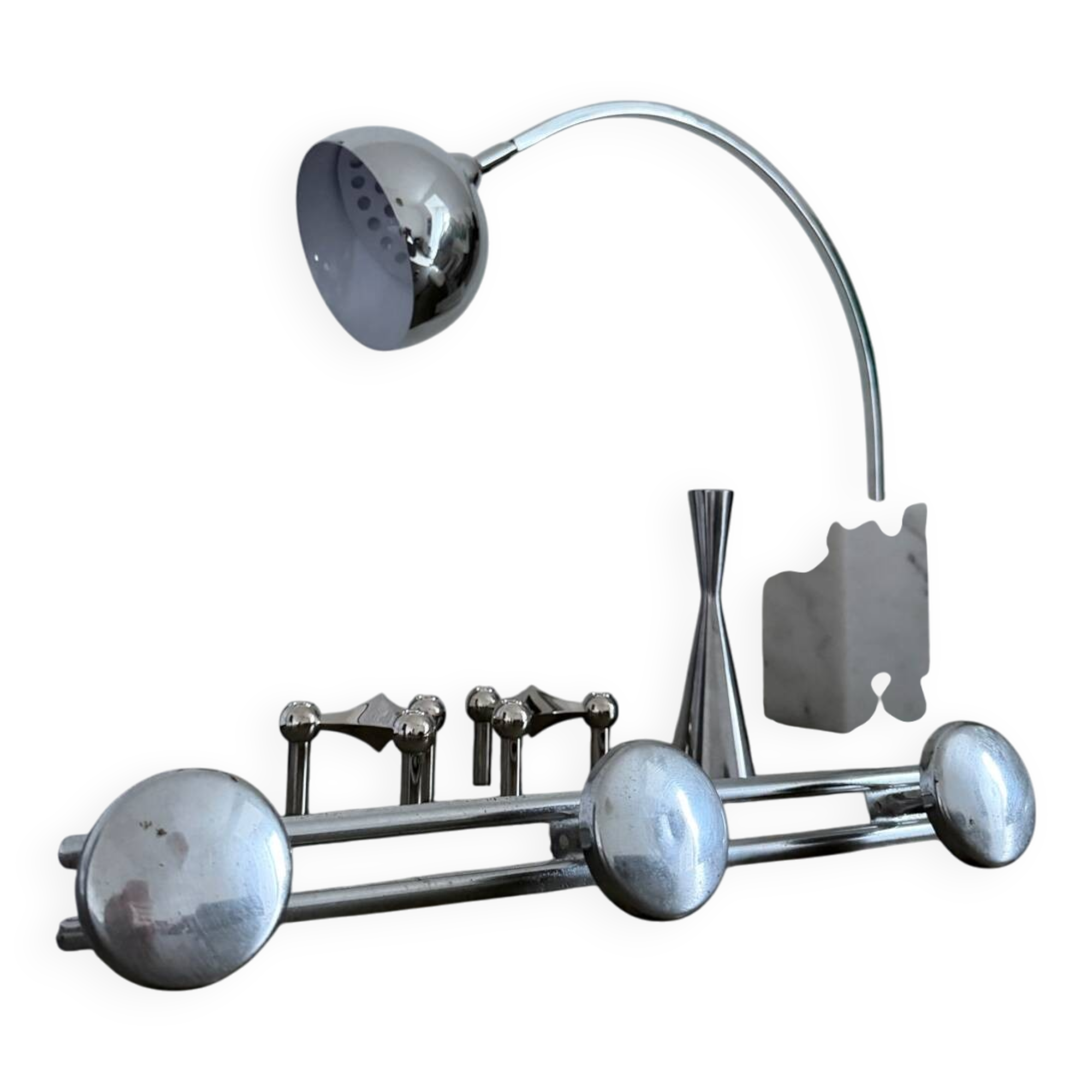 Vintage chrome wall coat rack