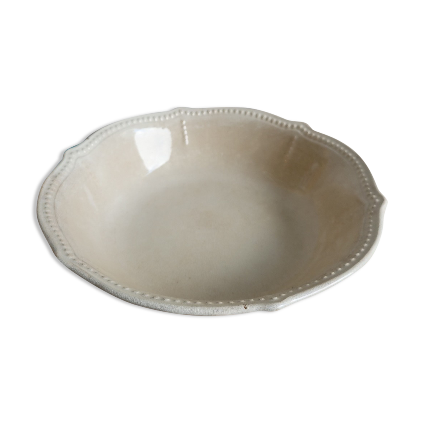 Beige opaque porcelain bowl