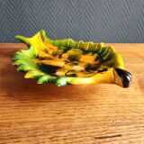 Vintage Fish Plate in Barbotine – Yellow Fish Serving Dish
