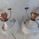 Pair of tulip sconces on inclined support 50s
