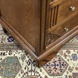 Art Deco period chest of drawers in oak with marble top