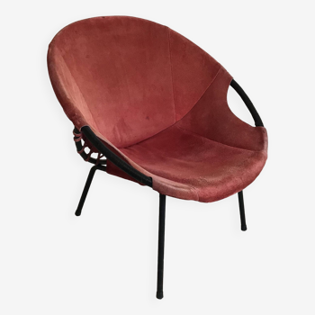 Fauteuil vintage corbeille par Lush Erzeugnis 1960