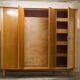 Scandinavian wardrobe 1960 honey color 4 doors L 205 cm