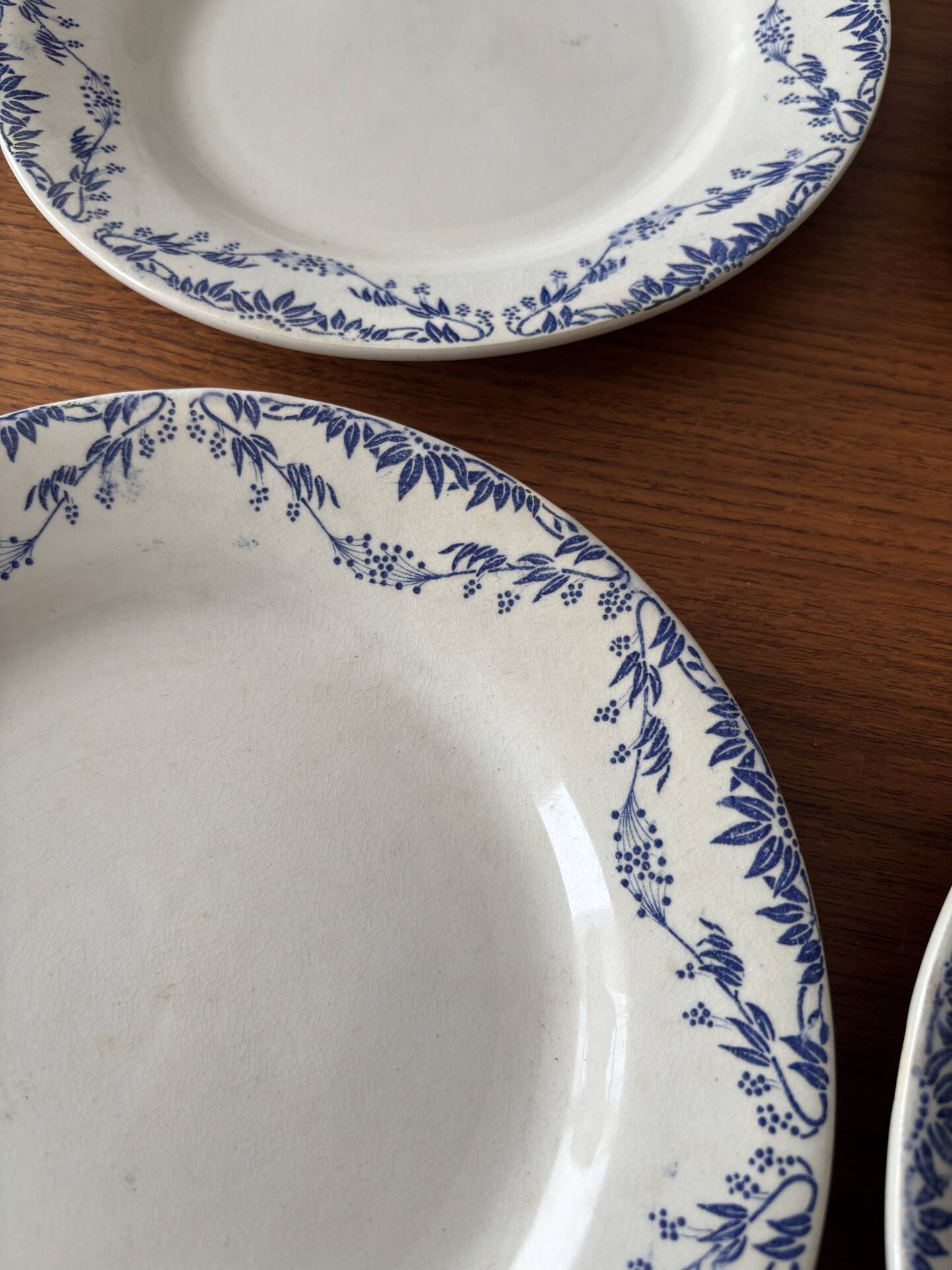 Service of 4 flat plates earthenware Creil and Montereau labrador – Mo