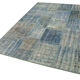 Handmade oriental contemporary 176 cm x 247 cm blue patchwork carpet