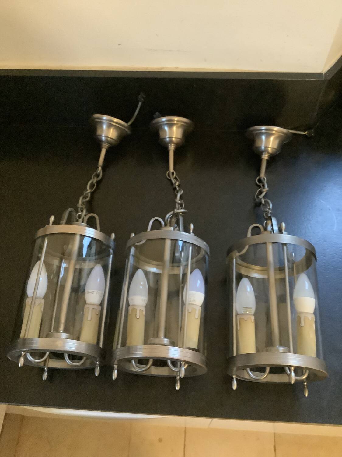 3 vintage lanterns