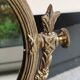 Large round psyche/tilting table mirror, louis xvi/baroque style, in polished patinated brass. 35 x 22 cm