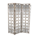Screen 3 panels of round mirrors frame metalized iron aged