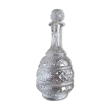 Round molded glass carafe with stopper