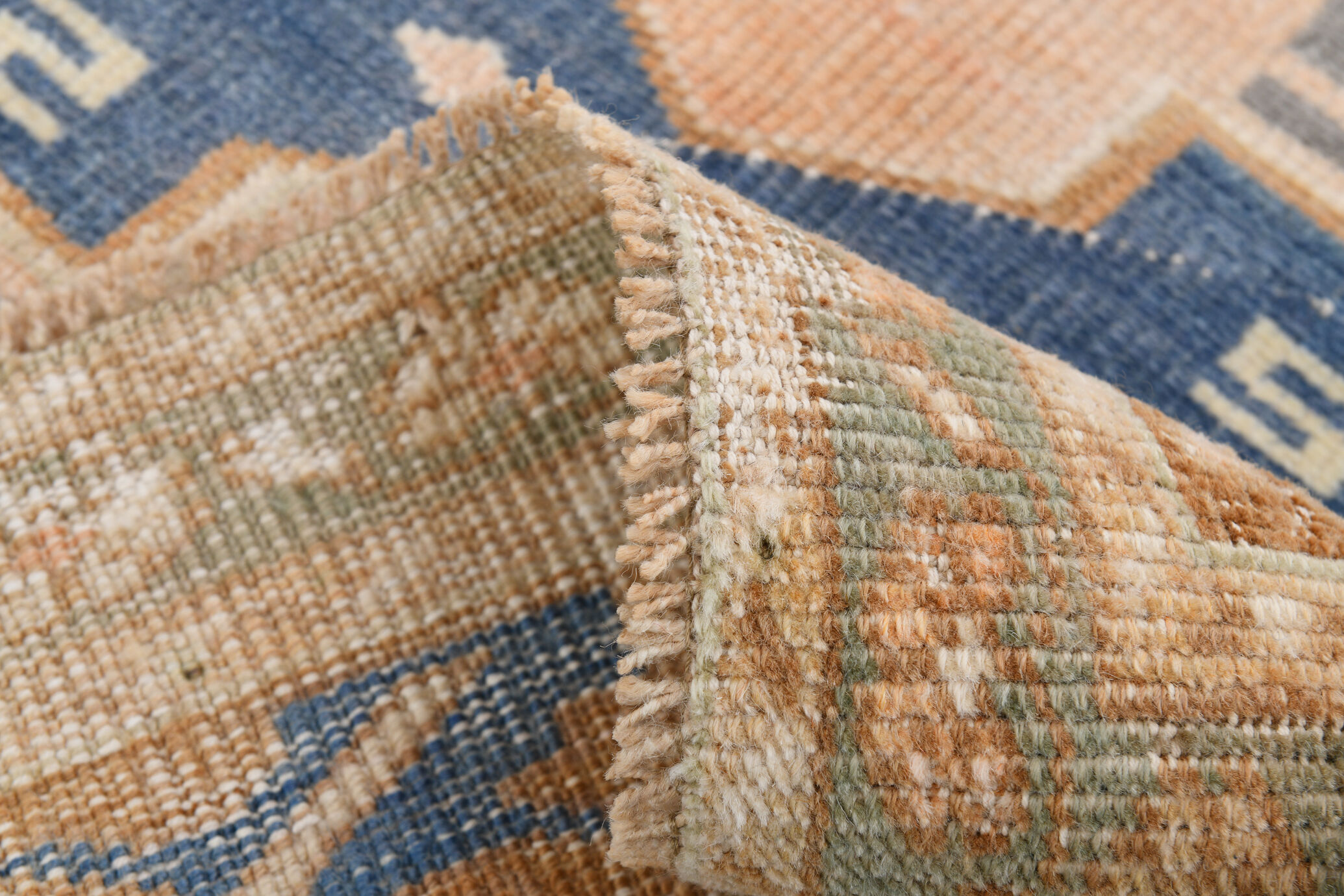 Handmade blue oushak rug 280x167cm