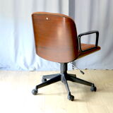 Chair of Ico Parisi for MIM leather cognac and rosewood