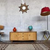 Vintage TV unit with tapered legs in Scandinavian style.