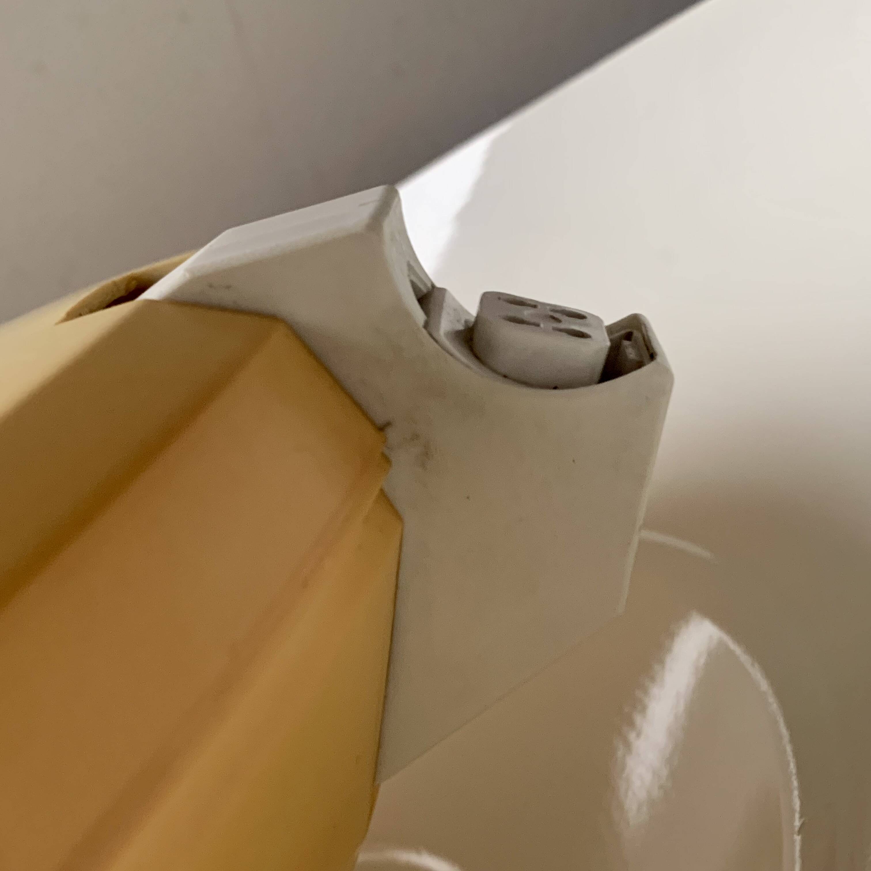 Vintage white metal pendant light - up and down system - Space Age Design