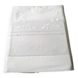 White cotton sheet with embroidery and openwork 2.25 x 3.05 m